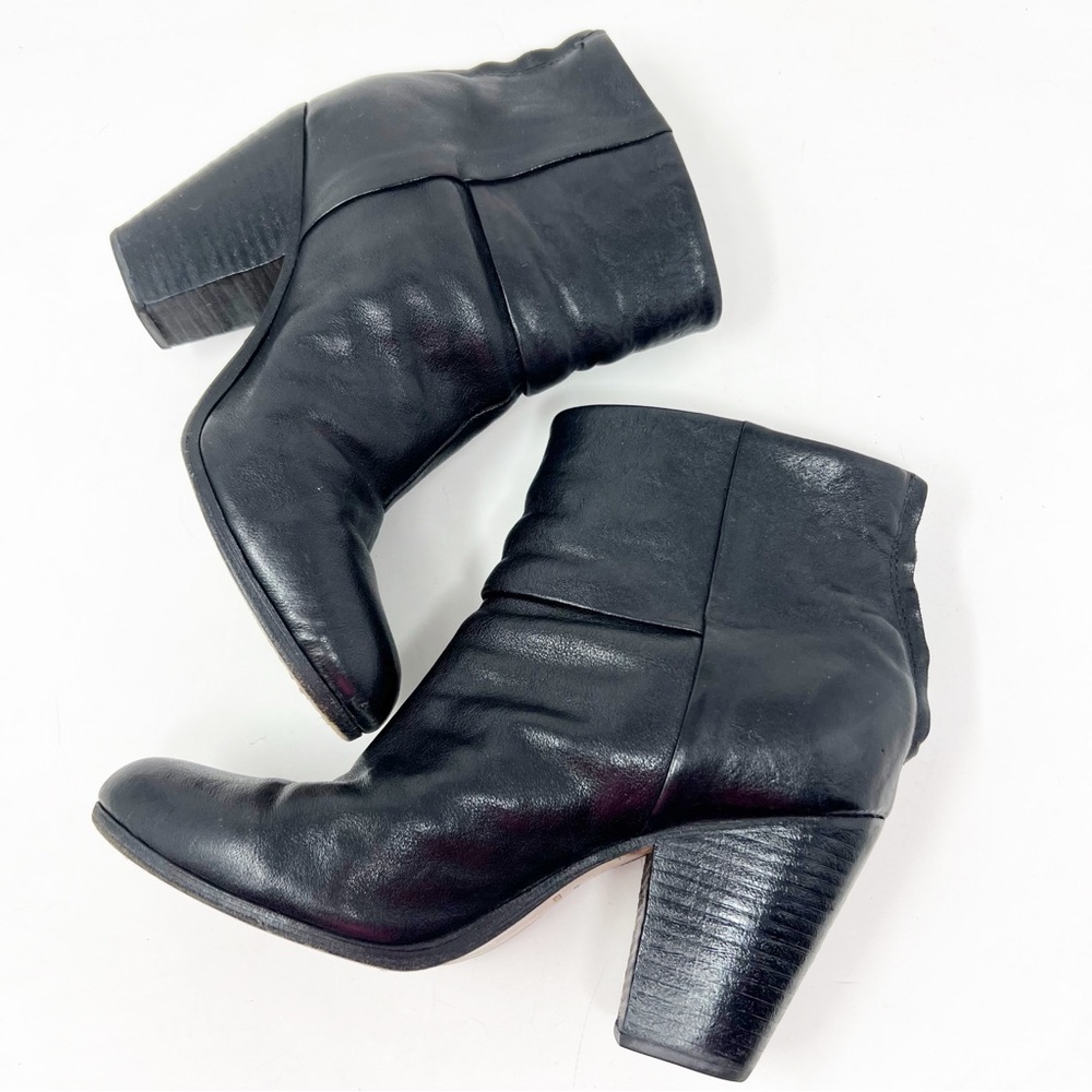 RAG & BONE NEWBURY BLACK LEATHER ANKLE BOOTS WOMENS SZ 9
